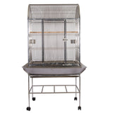 Indoor / Outdoor 39" x 29" x 67" #304 Stainless Steel Dometop Bird / Parrot Cage + Seed Catcher
