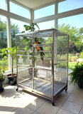 Extra Large Indoor / Outdoor 304 Stainless Steel Bird / Parrot Macaw Cage SUS304 Medical Grade Stainless Steel